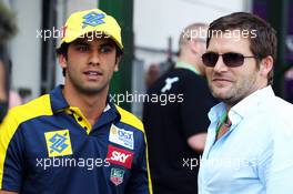 (L to R): Felipe Nasr (BRA) Carlin GP2 Driver, with Steve Robertson (GBR) Driver Manager of Kimi Raikkonen (FIN) Lotus F1 Team. 27.07.2013. Formula 1 World Championship, Rd 10, Hungarian Grand Prix, Budapest, Hungary, Qualifying Day