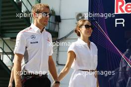 Jenson Button (GBR) McLaren with girlfriend Jessica Michibata (JPN). 27.07.2013. Formula 1 World Championship, Rd 10, Hungarian Grand Prix, Budapest, Hungary, Qualifying Day