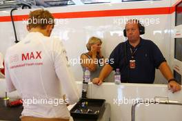 Max Chilton (GBR) Marussia F1 Team with his father Grahame Chilton (GBR) and mother Nadine (GBR). 27.07.2013. Formula 1 World Championship, Rd 10, Hungarian Grand Prix, Budapest, Hungary, Qualifying Day