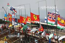 Fans and flags. 27.07.2013. Formula 1 World Championship, Rd 10, Hungarian Grand Prix, Budapest, Hungary, Qualifying Day