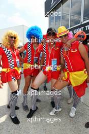 Cross dressing fans. 27.07.2013. Formula 1 World Championship, Rd 10, Hungarian Grand Prix, Budapest, Hungary, Qualifying Day