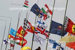 Fans and flags. 27.07.2013. Formula 1 World Championship, Rd 10, Hungarian Grand Prix, Budapest, Hungary, Qualifying Day