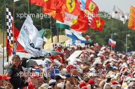 Fans and flags. 27.07.2013. Formula 1 World Championship, Rd 10, Hungarian Grand Prix, Budapest, Hungary, Qualifying Day