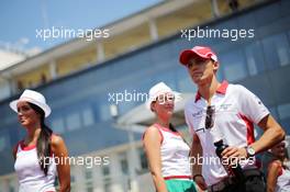 Max Chilton (GBR) Marussia F1 Team on the drivers parade. 28.07.2013. Formula 1 World Championship, Rd 10, Hungarian Grand Prix, Budapest, Hungary, Race Day