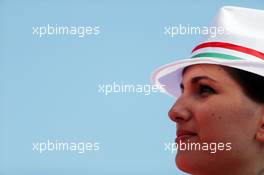 A grid girl on the drivers parade. 28.07.2013. Formula 1 World Championship, Rd 10, Hungarian Grand Prix, Budapest, Hungary, Race Day