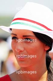 Grid girl on the drivers parade. 28.07.2013. Formula 1 World Championship, Rd 10, Hungarian Grand Prix, Budapest, Hungary, Race Day