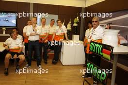 Dr. Vijay Mallya (IND) Sahara Force India F1 Team Owner at a team presentation for Adrian Sutil (GER) Sahara Force India F1, celebrates his 100th GP. 28.07.2013. Formula 1 World Championship, Rd 10, Hungarian Grand Prix, Budapest, Hungary, Race Day