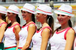 Grid girls on the drivers parade. 28.07.2013. Formula 1 World Championship, Rd 10, Hungarian Grand Prix, Budapest, Hungary, Race Day