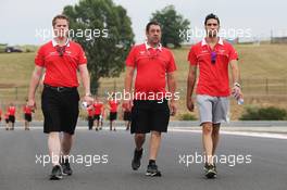 Tio Ellinas (CYP) Marussia Manor Racing GP3 Driver (Right) walks the circuit. 25.07.2013. Formula 1 World Championship, Rd 10, Hungarian Grand Prix, Budapest, Hungary, Preparation Day