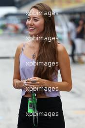 Jessica Michibata (JPN), girlfriend of Jenson Button (GBR) McLaren. 25.07.2013. Formula 1 World Championship, Rd 10, Hungarian Grand Prix, Budapest, Hungary, Preparation Day