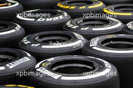 Pirelli tyres. 25.07.2013. Formula 1 World Championship, Rd 10, Hungarian Grand Prix, Budapest, Hungary, Preparation Day