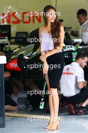 Jessica Michibata (JPN), girlfriend of Jenson Button (GBR) McLaren. 25.07.2013. Formula 1 World Championship, Rd 10, Hungarian Grand Prix, Budapest, Hungary, Preparation Day