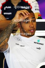 Lewis Hamilton (GBR) Mercedes AMG F1 in the FIA Press Conference. 25.07.2013. Formula 1 World Championship, Rd 10, Hungarian Grand Prix, Budapest, Hungary, Preparation Day