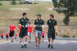 Charles Pic (FRA) Caterham walks the circuit. 25.07.2013. Formula 1 World Championship, Rd 10, Hungarian Grand Prix, Budapest, Hungary, Preparation Day