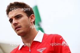 Jules Bianchi (FRA) Marussia F1 Team with the media. 25.07.2013. Formula 1 World Championship, Rd 10, Hungarian Grand Prix, Budapest, Hungary, Preparation Day