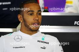 Lewis Hamilton (GBR) Mercedes AMG F1 in the FIA Press Conference. 25.07.2013. Formula 1 World Championship, Rd 10, Hungarian Grand Prix, Budapest, Hungary, Preparation Day