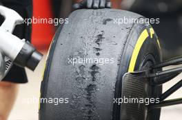 Worn Pirelli tyres. 25.10.2013. Formula 1 World Championship, Rd 16, Indian Grand Prix, New Delhi, India, Practice Day.