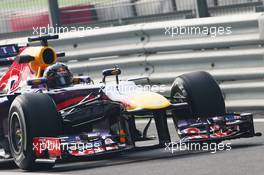 Sebastian Vettel (GER) Red Bull Racing RB9. 25.10.2013. Formula 1 World Championship, Rd 16, Indian Grand Prix, New Delhi, India, Practice Day.