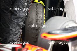 McLaren MP4-28 with worn Pirelli tyres. 25.10.2013. Formula 1 World Championship, Rd 16, Indian Grand Prix, New Delhi, India, Practice Day.