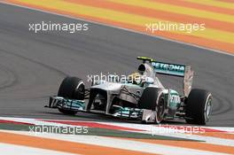 Lewis Hamilton (GBR) Mercedes AMG F1 W04. 25.10.2013. Formula 1 World Championship, Rd 16, Indian Grand Prix, New Delhi, India, Practice Day.