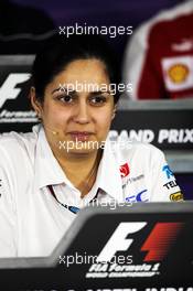Monisha Kaltenborn (AUT) Sauber Team Principal in the FIA Press Conference. 25.10.2013. Formula 1 World Championship, Rd 16, Indian Grand Prix, New Delhi, India, Practice Day.