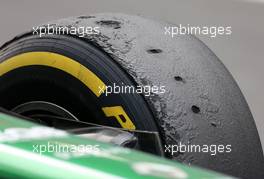Pirelli tires, Caterham F1 Team  25.10.2013. Formula 1 World Championship, Rd 16, Indian Grand Prix, New Delhi, India, Practice Day.