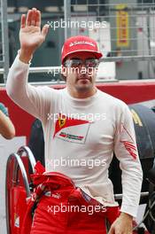 Fernando Alonso (ESP) Ferrari on the grid. 27.10.2013. Formula 1 World Championship, Rd 16, Indian Grand Prix, New Delhi, India, Race Day.
