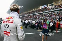 Sebastian Vettel (GER) Red Bull Racing on the grid. 27.10.2013. Formula 1 World Championship, Rd 16, Indian Grand Prix, New Delhi, India, Race Day.