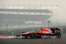 Max Chilton (GBR) Marussia F1 Team MR02. 27.10.2013. Formula 1 World Championship, Rd 16, Indian Grand Prix, New Delhi, India, Race Day.