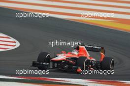 Jules Bianchi (FRA) Marussia F1 Team MR02. 27.10.2013. Formula 1 World Championship, Rd 16, Indian Grand Prix, New Delhi, India, Race Day.
