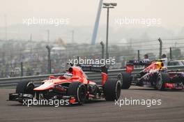 Jules Bianchi (FRA) Marussia F1 Team MR02. 27.10.2013. Formula 1 World Championship, Rd 16, Indian Grand Prix, New Delhi, India, Race Day.