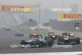 Lewis Hamilton (GBR) Mercedes AMG F1 W04. 27.10.2013. Formula 1 World Championship, Rd 16, Indian Grand Prix, New Delhi, India, Race Day.