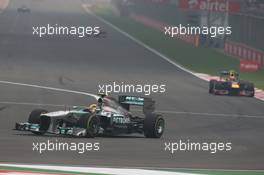 Lewis Hamilton (GBR) Mercedes AMG F1 W04. 27.10.2013. Formula 1 World Championship, Rd 16, Indian Grand Prix, New Delhi, India, Race Day.