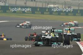 Nico Rosberg (GER) Mercedes AMG F1 W04. 27.10.2013. Formula 1 World Championship, Rd 16, Indian Grand Prix, New Delhi, India, Race Day.