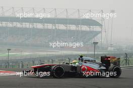 Sergio Perez (MEX) McLaren MP4-28. 26.10.2013. Formula 1 World Championship, Rd 16, Indian Grand Prix, New Delhi, India, Qualifying Day.