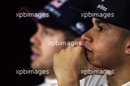 Lewis Hamilton (GBR) Mercedes AMG F1 in the FIA Press Conference. 26.10.2013. Formula 1 World Championship, Rd 16, Indian Grand Prix, New Delhi, India, Qualifying Day.