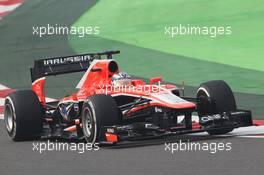 Jules Bianchi (FRA) Marussia F1 Team MR02. 26.10.2013. Formula 1 World Championship, Rd 16, Indian Grand Prix, New Delhi, India, Qualifying Day.