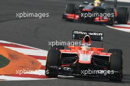 Jules Bianchi (FRA) Marussia F1 Team MR02. 26.10.2013. Formula 1 World Championship, Rd 16, Indian Grand Prix, New Delhi, India, Qualifying Day.