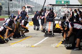 Williams practice a pit stop. 26.10.2013. Formula 1 World Championship, Rd 16, Indian Grand Prix, New Delhi, India, Qualifying Day.