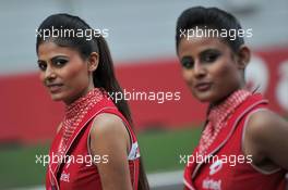 Grid girls. 27.10.2013. Formula 1 World Championship, Rd 16, Indian Grand Prix, New Delhi, India, Race Day.