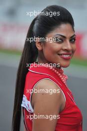 Grid girl. 27.10.2013. Formula 1 World Championship, Rd 16, Indian Grand Prix, New Delhi, India, Race Day.