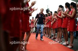 Sebastian Vettel (GER) Red Bull Racing on the drivers parade. 27.10.2013. Formula 1 World Championship, Rd 16, Indian Grand Prix, New Delhi, India, Race Day.