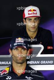 Press conference, Daniel Ricciardo (AUS), Scuderia Toro Rosso and Mark Webber (AUS), Red Bull Racing  24.10.2013. Formula 1 World Championship, Rd 16, Indian Grand Prix, New Delhi, India, Preparation Day.