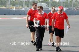 Jules Bianchi (FRA) Marussia F1 Team walks the circuit with the team. 24.10.2013. Formula 1 World Championship, Rd 16, Indian Grand Prix, New Delhi, India, Preparation Day.