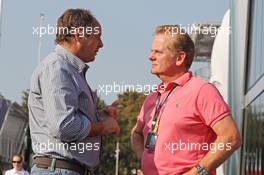 (L to R): Gerhard Berger (AUT) with Jonathan Palmer (GBR). 06.09.2013. Formula 1 World Championship, Rd 12, Italian Grand Prix, Monza, Italy, Practice Day.