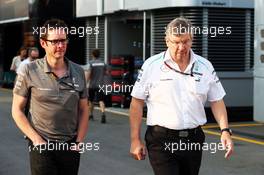 (L to R): Andrew Shovlin (GBR) Mercedes AMG F1 Engineer with Ross Brawn (GBR) Mercedes AMG F1 Team Principal. 06.09.2013. Formula 1 World Championship, Rd 12, Italian Grand Prix, Monza, Italy, Practice Day.