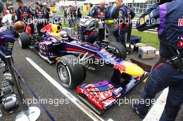Sebastian Vettel (GER) Red Bull Racing RB9 on the grid. 08.09.2013. Formula 1 World Championship, Rd 12, Italian Grand Prix, Monza, Italy, Race Day.