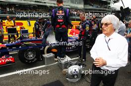 Bernie Ecclestone (GBR) CEO Formula One Group (FOM) on the grid. 08.09.2013. Formula 1 World Championship, Rd 12, Italian Grand Prix, Monza, Italy, Race Day.