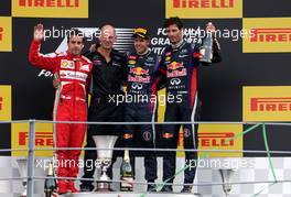 Fernando Alonso (ESP), Scuderia Ferrari, Sebastian Vettel (GER), Red Bull Racing and Mark Webber (AUS), Red Bull Racing  08.09.2013. Formula 1 World Championship, Rd 12, Italian Grand Prix, Monza, Italy, Race Day.