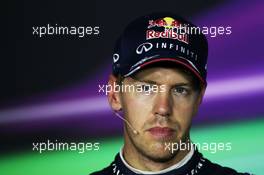 Sebastian Vettel (GER) Red Bull Racing in the FIA Press Conference. 08.09.2013. Formula 1 World Championship, Rd 12, Italian Grand Prix, Monza, Italy, Race Day.